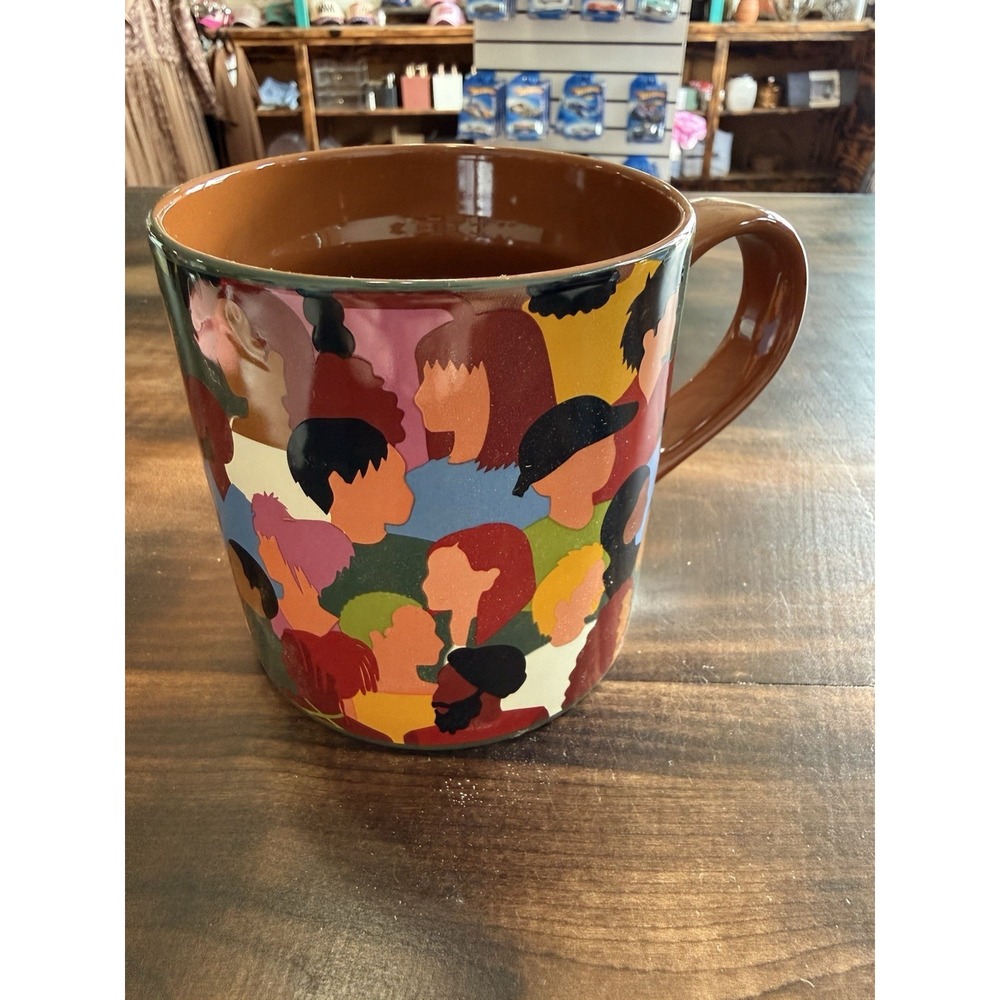 Vibrant Ceramic Coffee Mug with Colorful  Silhouettes- 14oz Novelty Mug